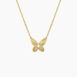 Collar con Colgante de Mariposa Texturizada y Diamantes - Product Image 3