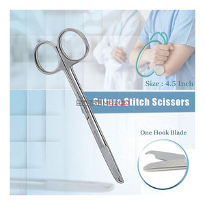 Tijeras de sutura manuales de 5.5/4.5 pulgadas y juego de instrumentos quirúrgicos hemostáticos de acero inoxidable marca SIGAL MEDCO con certificación CE - Product Image 4