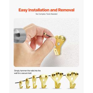 Kit per Appendere Quadri da 130 Pezzi con Ganci in Metallo da 10-100 libbre e Chiodi per Appendere Quadri fino a 45 kg - Product Image 4