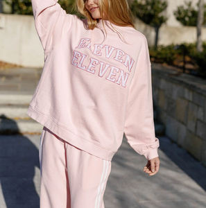 Sudadera Oversize de Cuello Redondo para Mujer Eleven Eleven, Diseño con Letras Bordadas en Marrón, Corte Regular, para Otoño, Cuello Simulado - Product Image 5