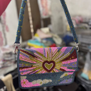 กระเป๋าสะพายข้างผู้หญิงสไตล์อินเดียเกาหลี โบฮีเมียน ดีไซน์เนอร์ ผ้าฝ้าย กันน้ำ เป็นมิตรกับสิ่งแวดล้อม น้ำหนักเบา ความจุเยอะ ทำด้วยมือ - Product Image 1