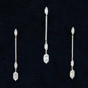 Pendientes de Aro de Oro de 14k con Diamantes, Forma de Campana, Joyería Fina de Lujo Inspirada en el Art Déco, Regalo para Mujer - Product Image 6