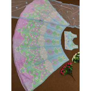 Robes de soirée Karma Fashion Designer, couleur ciel, Lehenga Choli avec dupatta, 1,5 kg, taille M, pour les occasions spéciales - Product Image 2