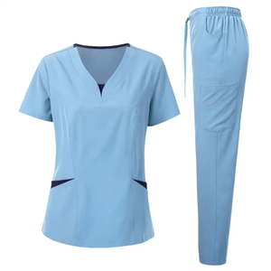 Conjunto de Uniforme Médico Quirúrgico para Enfermería, Hospital, Blusa de Manga Corta y Pantalones, Uniforme de Enfermera, Traje de Spandex al por Mayor - Product Image 4