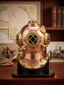 Casco de Buceo Metálico Antiguo Vintage, Casco Náutico Steampunk, Decoración Marítima, Réplica Coleccionable de Casco de Buzo para el Hogar - Product Image 3