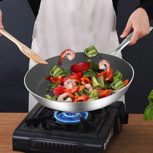 34cm Stainless Steel Non-Stick Induction Compatible Fry Pan <b>Skillet</b> <b>Large</b> Home Professional Kitchen Cooking Tool - Product Image 2