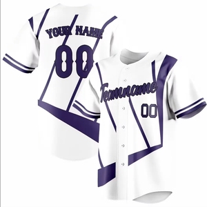 Maillot de baseball personnalisé blanc et vert avec nom d'équipe 00, imprimé par transfert thermique, en polyester respirant, unisexe, adulte, manches courtes, élastique - Product Image 5