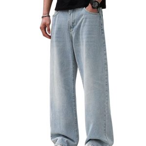 Jeans de Mezclilla de Corte Holgado para Hombre, Estilo Urbano Moderno, con Aspecto Deslavado, Fabricante OEM y Logotipo Personalizado - Product Image 5