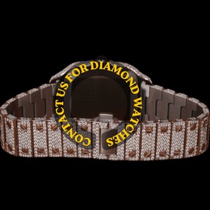 Montre en diamant moissanite haut de gamme de qualité supérieure pour usage professionnel, boîtier carré en or blanc avec chiffres, montre à quartz - Product Image 3