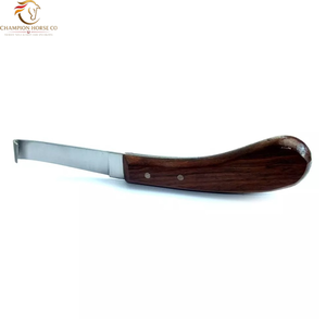 Cuchillo para pezuñas con hoja de acero inoxidable y mango de madera, instrumento veterinario para pezuñas de caballos y vacas - Product Image 5