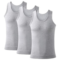 Sous-vêtement personnalisé pour homme, col rond, sans manches, polyester/coton, respirant, coupe ajustée