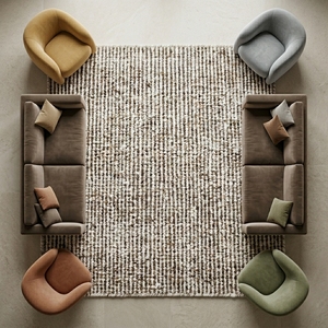 Alfombra de lana texturizada hecha a mano, tamaño personalizado, color marfil y marrón, alfombra de lujo moderna para sala de estar y dormitorio, suministro de fábrica. - Product Image 5
