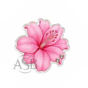 Porta Pestañas Acrílico en Forma de Flor Rosa con Imanes, Personalizable con Logotipo, Diseño Floral Rosa - Product Image 4
