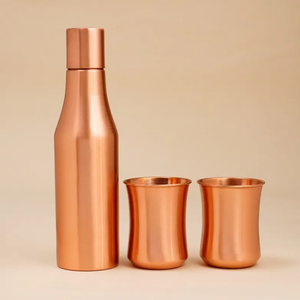 Professional Grade Copper Hydration <b>Flask</b> Customizable Branding Bulk Purchase Pure Copper <b>Bottle</b> Set Classic Minimalist Style - Product Image 1