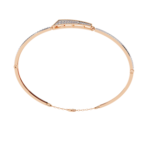 AMBER JEWELS Bracelet de mariage unisexe classique à maillons, plaqué or rose, avec pierre naturelle et serti griffe géométrique style Hip Hop, IGI - Product Image 5