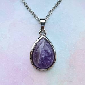 Collar con Colgante de Amatista en Forma de Lágrima, Gema Púrpura, Plata 925, Joyería Vintage de Compromiso Hecha a Mano, Piedra de Nacimiento, NIKHIL GEMS Third - Product Image 6