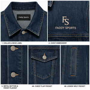 Custom Wholesale Men's Classic Vintage Blue Denim <b>Jacket</b> Casual Slim Fit Button Down Streetwear Cotton Jeans Trucker Coat - Product Image 4