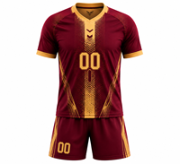 Conjunto de Camiseta y Pantalones Cortos de Fútbol Personalizados para Hombre, Sublimados, Cuello en V, 100% Poliéster, Uniforme de Fútbol para Adultos, Transpirable, Ecológico, Verano