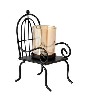 Iron Candle Stand Chair Shape <b>Black</b> Metal Home Decoration Heat Resistant Candle <b>Holder</b> - Product Image 4