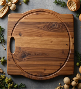 Tabla de cortar de madera rústica con borde natural y nudos, disponible a precios de mayorista para decoración de cocina artesanal. - Product Image 2