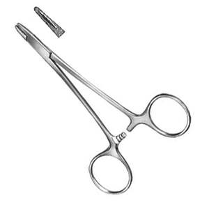 Porte-aiguille manuel 12 cm en acier inoxydable, instrument chirurgical à mâchoires TC, réutilisable et autoclavable, outil médical dentaire - Product Image 1