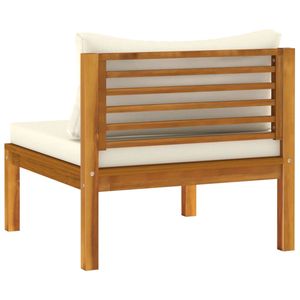 Ensemble de salon de jardin en bois d'acacia massif et tissu (100% polyester) couleur crème - Product Image 6