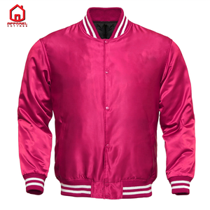 Venta al por mayor de chaquetas personalizadas de Otoño de satén de seda para hombre con cremallera, ropa deportiva holgada de manga larga, chaleco salvavidas de invierno con logotipo personalizado impreso - Product Image 3