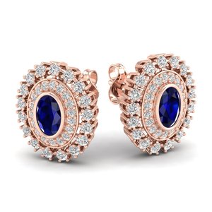REYES High Quality 925 Sterling <b>Silver</b> Blue Sapphire Gemstone with Moissanite Screw <b>Back</b> Stud <b>Earrings</b> For Women Luxury Jewelry - Product Image 5
