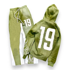 Ensemble de survêtement en molleton marron pour homme, sweat-shirt à capuche et pantalon de jogging, deux pièces, vêtements de sport d'hiver - Product Image 6