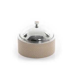 Casserole de luxe en bois d'acacia premium avec couvercle en acier inoxydable côtelé et bol de service en bois incrusté, isolée pour une restauration haut de gamme - Product Image 2
