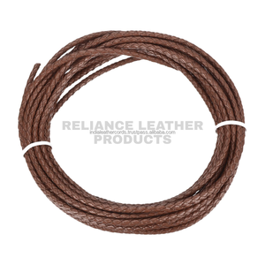 Cordón Trenzado de Cuero Vacuno de 3 mm, Color Marrón Brillante, Acabado Natural, para la Elaboración de Joyas y Suministros de Artesanía, Estándar de la Industria - Product Image 3