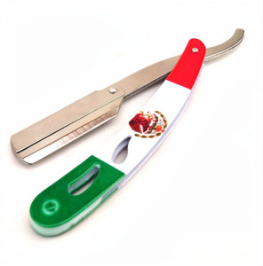 Mexican Flag Handle Barber Straight Cut Throat Shaving Razor Professional Salon <b>Swing</b> Lock Razor for Classic Wet Shaving - Product Image 1