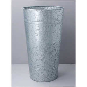 Galvanized Metal Flower Bucket Tall Zinc Flower Bucket Vintage Garden Planter Pot Rustic Metal <b>Vase</b> Decor Metal Flower Pot - Product Image 1