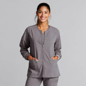 Chaqueta Médica Unisex de Punto con Cierre y Bolsillos, Manga Larga, Transpirable y Cómoda, Uniforme de Enfermería - Product Image 5