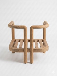 Chaise longue élégante en teck massif faite à la main avec une structure courbée artistique pour une décoration intérieure haut de gamme - Product Image 2