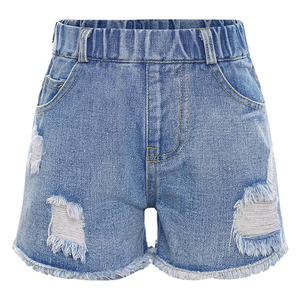 High <b>Waist</b> Booty Ripped Denim <b>Shorts</b> for <b>Men</b> <b>Elastic</b> <b>Waist</b> <b>with</b> Frayed Hem and Pockets - Product Image 6