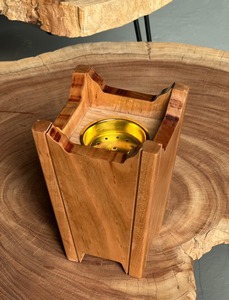 Ensemble brûleur d'encens en bois de santal artisanal avec support à charbon pour rituels religieux Aïd Ramadan - Idéal pour le bureau - Product Image 1