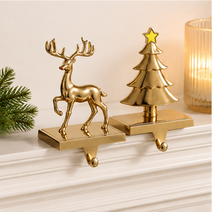 Juego de 2 Elegantes Ganchos para Calcetines Navideños, Modernos, Dorados, Ecológicos y Duraderos, con Forma de Reno, para Colgar en el Árbol o Chimenea, para Fiestas Navideñas - Product Image 2