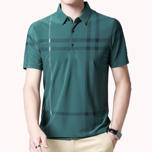 T-shirt décontracté pour homme en Spandex/Coton, coupe classique, avec poche, manches courtes, infroissable, imprimé numérique - Product Image 4