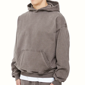 เสื้อฮู้ดดี้ทรงหลวม หนัก ผ้าฝ้าย 100% แบบครอป ทรงบ็อกซี่ หนา สำหรับผู้ชายและผู้หญิง ผ้าเฟรนช์เทอร์รี่ ทรงโอเวอร์ไซส์ สไตล์วินเทจ รุ่นใหม่ - Product Image 2