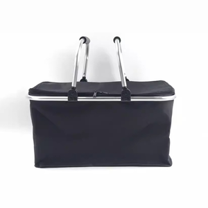 Cesta de Picnic de Gran Capacidad en Tela Oxford Azul, Bolsa de Almacenamiento Multifuncional para Llevar al Aire Libre, Plegable y Portátil - Product Image 1