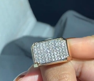 Moissanite Round Cut Diamond Pave <b>Set</b> <b>Ring</b> For Men's Original 925 <b>Sterling</b> <b>Silver</b> Fine Classic Style Gift For Birthdays party - Product Image 5