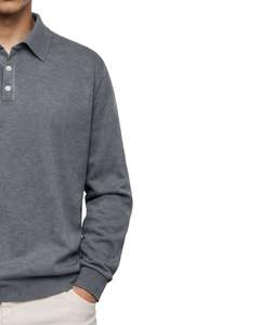 Sudadera Polo Personalizada Gris para Hombre, Manga Larga, Cuello Redondo, Mezcla de Algodón, Informal, Otoño Invierno, OEM, Venta al Por Mayor - Product Image 3