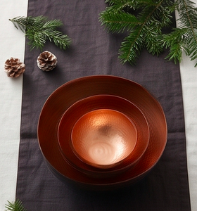 Handmade Metal <b>Bowls</b> Set Copper Finish Minimalist Design Decorative Serving <b>Bowls</b> Round Shape Polished Surface For Kitchen Use - Product Image 5