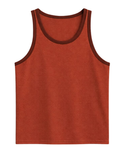 Custom Rust <b>Orange</b> Men Tank <b>Top</b> Cotton Sleeveless <b>Vest</b> O Neck Summer Gym Workout Casual Plain Singlet OEM Manufacturer Supplier - Product Image 1