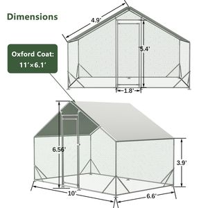 Recinto per Polli Impermeabile in Filo Zincato, Grande Gabbia Metallica per Polli, Conigli e Anatre - Product Image 2