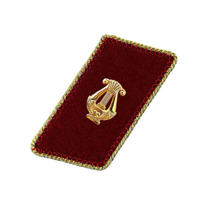Custom Rank Badge Sew-On Patch Gold Lyre Insignia <b>Red</b> Velvet Rectangle Shape Uniform Decorations - Product Image 6