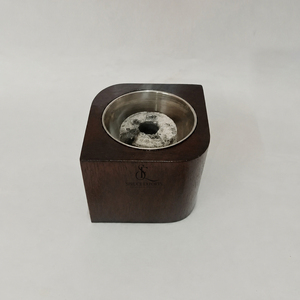 Modern Wooden <b>Bakhoor</b> Burner Unique Leaf Shape Arabic <b>Oud</b> Incense Holder Block With Removable Silver Metal Cup For Incense Use - Product Image 1
