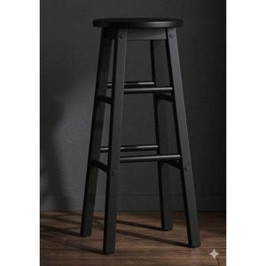 Taburete Redondo Moderno de Madera Maciza para Bar, Comedor, Taller y Hogar - Product Image 3