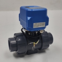 Katup Bola Motorized UPVC 1/2 inci - Katup Bola Plastik Elektrik dengan Port Penuh, 3 Kabel 2 Kontrol, AC230V, Normal Tertutup